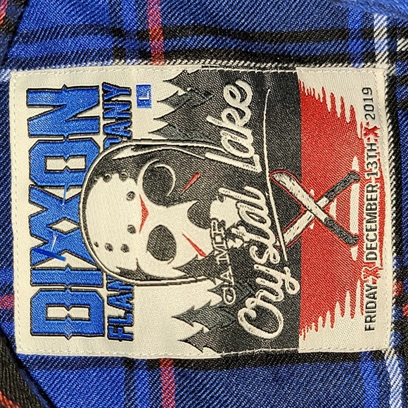 Dixxon. December 13th 2019. Camp Crystal Lake. Flannel.  Women's size Large. - Picture 2 of 16